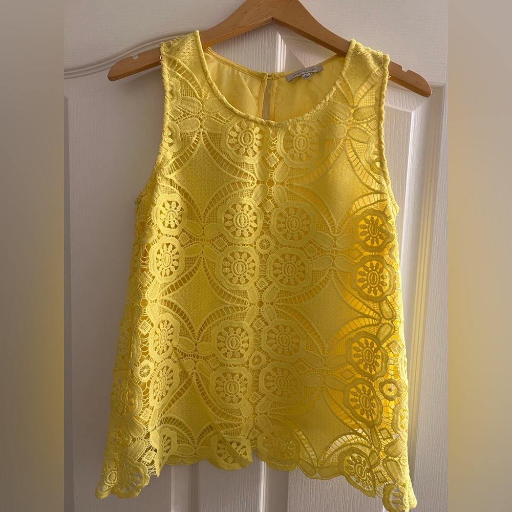 Skies Are Blue Yellow Sleeveless Tank Top